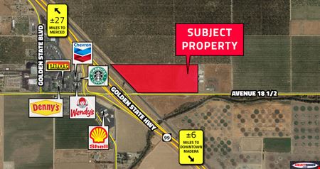A look at ±15.98 Acres CA-99 Highway Commercial Land commercial space in Madera