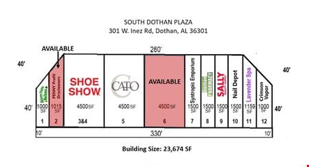 A look at South Dothan Plaza commercial space in Dothan