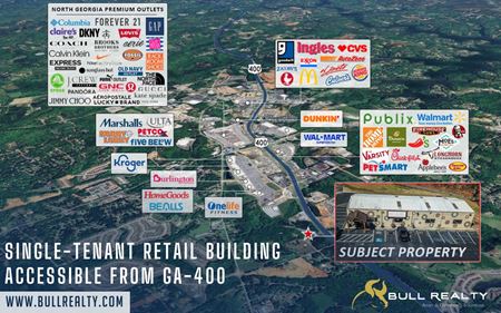 A look at Single-Tenant Retail Building Accessible From GA-400  | ±4,000 | Sale Leaseback | NNN Lease commercial space in Dawsonville