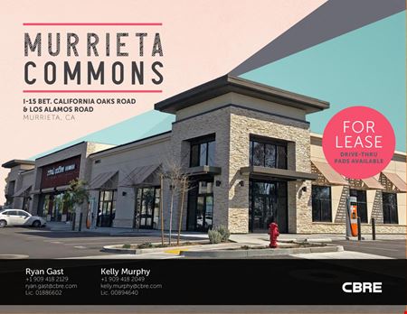 A look at Murrieta Commons-Drive Thru Pads Available Retail space for Rent in Murrieta