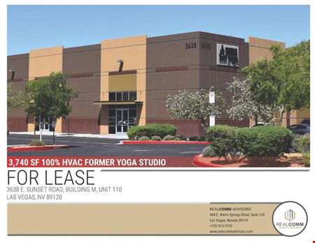A look at 3638 East Sunset Road Office space for Rent in Las Vegas