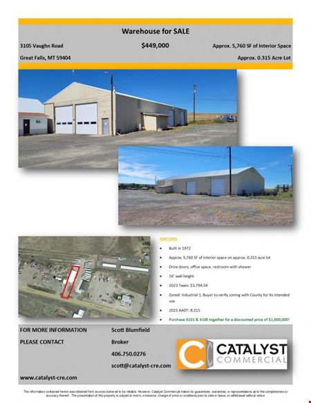 A look at 3105 Vaughn Rd commercial space in Great Falls