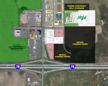 A look at Marketplace Drive and 1st Street - SEC commercial space in Bennett