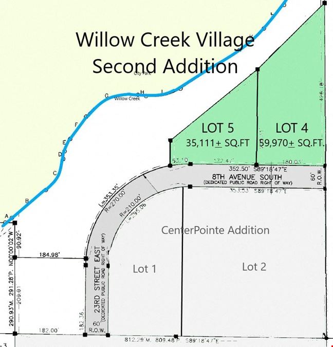 LOTS 4-5 WILLOW CREEK VILLAGE 2ND ADDITION CITY LANDS 33-117-52