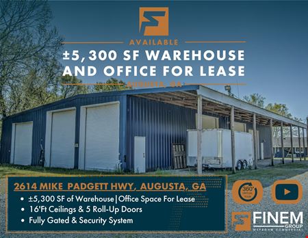 ±5,300 SF Warehouse And Office for lease - Augusta
