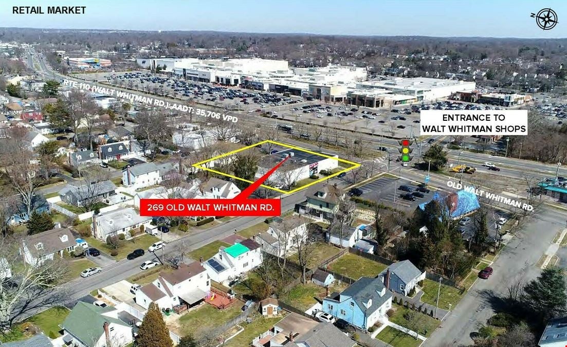 Corner Retail with Parking Across from Walt Whitman Shops Available - Rte. 110