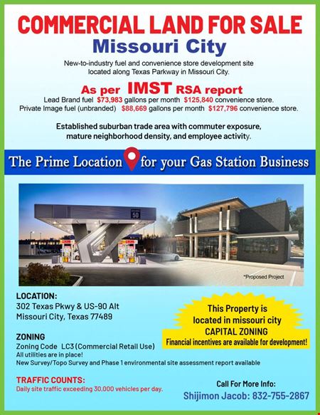 A look at THE PRIME LOCATION FOR YOUR BUSINESS SUCCESS CORNER DEVELOPMENT SITE commercial space in Missouri City