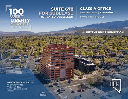 A look at 100 West Liberty Street Suite 670 Office space for Rent in Reno