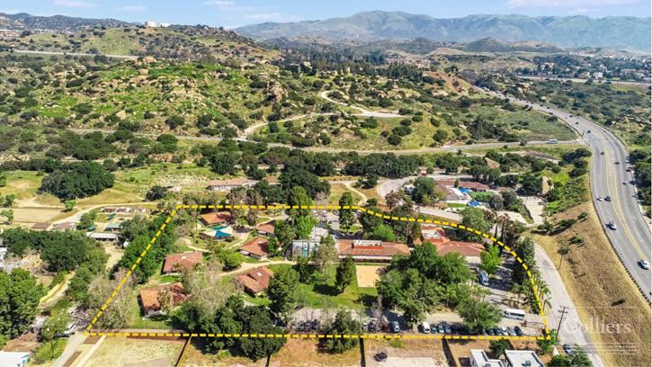 For Sale in Chatsworth: Rare 5+ acre gated and fully landscaped campus with beautiful, panoramic mountain views