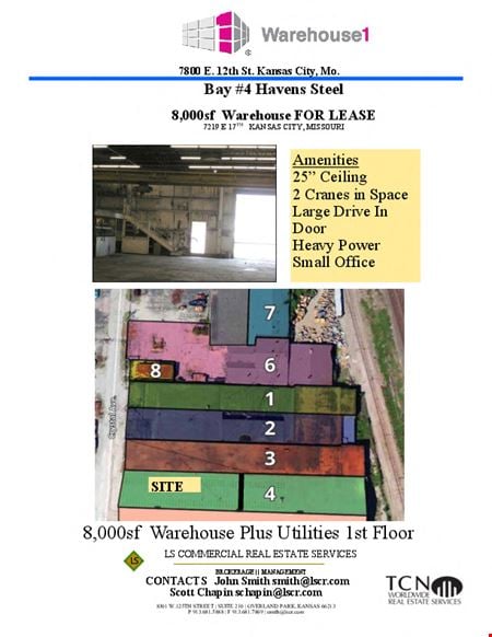 A look at Warehouse 1 Bay #4 8,000sf Industrial space for Rent in Kansas city
