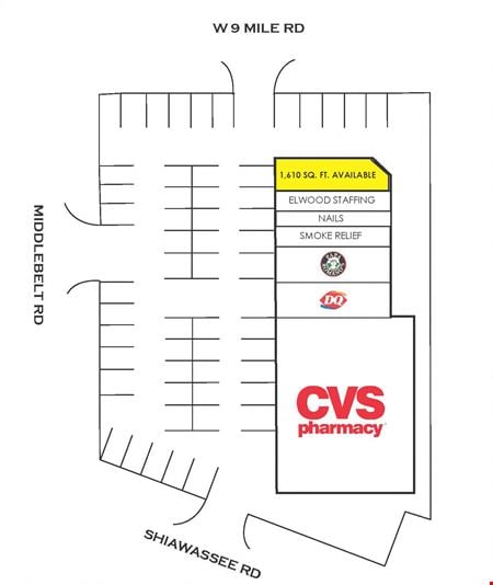 A look at CVS Center Retail space for Rent in Farmington Hills