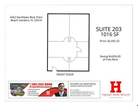 A look at 1016 SF Suite 203 Professional Office/Medical Space in Palm Beach Gardens, FL 33410 commercial space in Palm Beach Gardens
