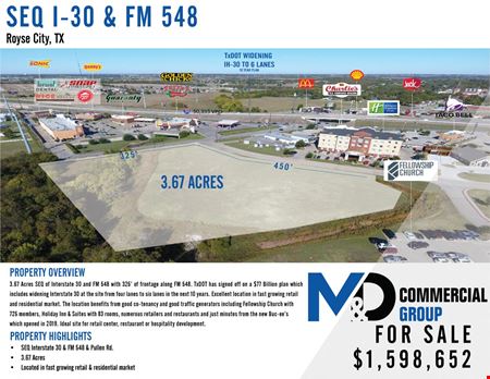 A look at 3.67 acres SEQ I30 & FM 548 in Royse City, TX commercial space in Royse City