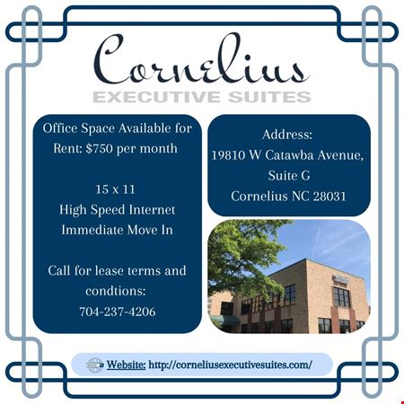 A look at Cornelius Executive Suites Office space for Rent in Cornelius