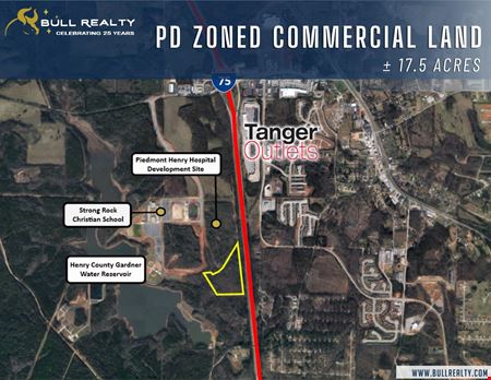 A look at PD Zoned Commercial Land  | ± 17.5 Acres commercial space in Locust Grove