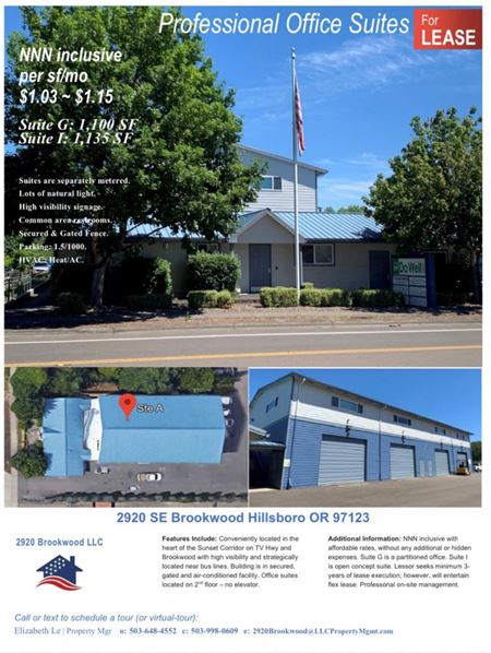 A look at 2920 SE brookwood Ave Office space for Rent in Hillsboro