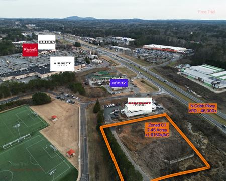 A look at 2.54 AC Zoned C1 commercial space in Acworth