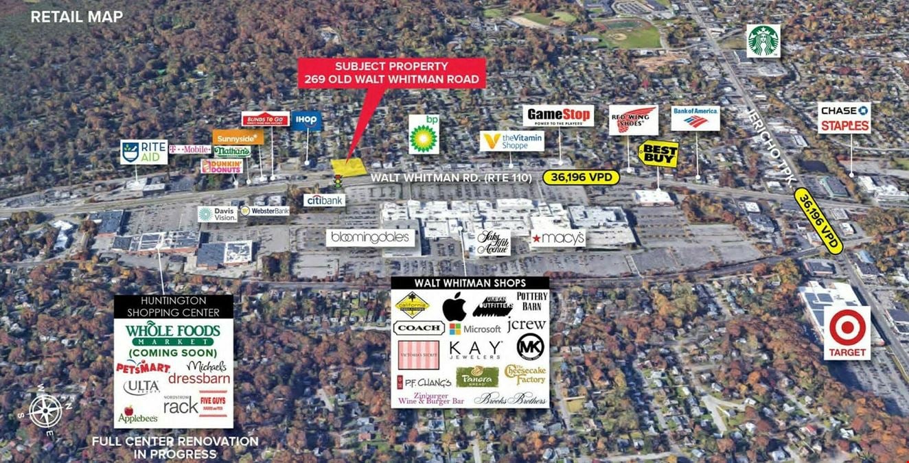 Corner Retail with Parking Across from Walt Whitman Shops Available - Rte. 110
