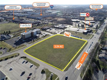 A look at 3.24 AC Fully Improved Parcel | 16K VPD | Chicago MSA commercial space in Bolingbrook