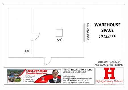 A look at 10,000 SF Warehouse/Research Center Industrial space for Rent in Boca Raton