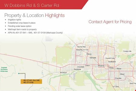 A look at &#177;320 AC For Lease | &#177;160 AC For Sale | W Dobbins Rd &amp; S Carter Rd Commercial space for Rent in Tonopah