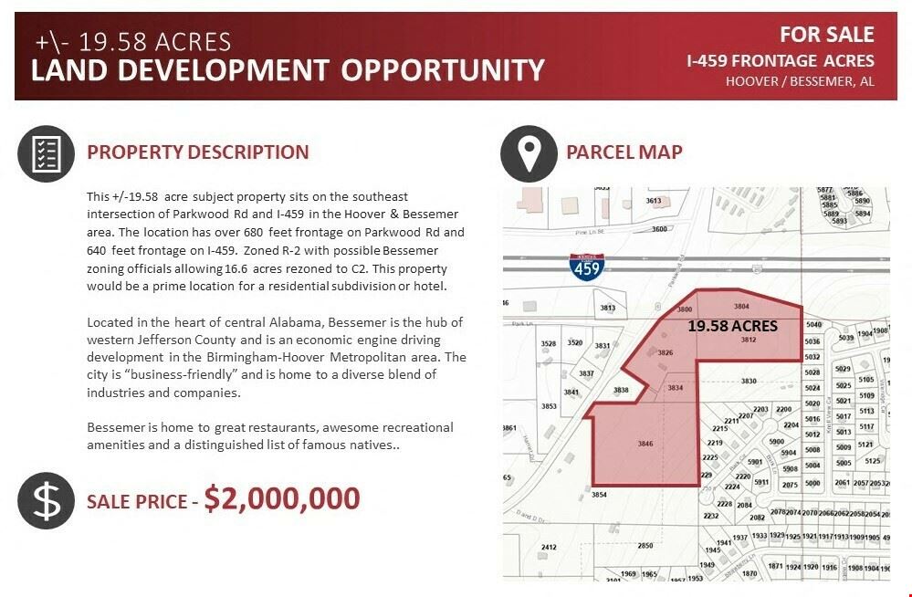 Prime Development Property Hoover/Bessemer Area