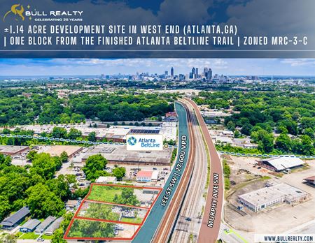 A look at ±1.14 Acre Development Site In West End (Atlanta, GA) | One Block From The Finished Atlanta Beltline Trail | Zoned MRC-3-C commercial space in Atlanta