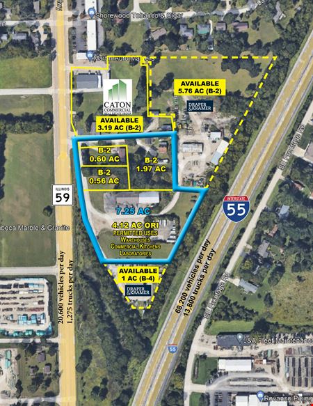 A look at 4.12 AC Zoned ORI / 3.12 AC Zoned B-2 commercial space in Shorewood