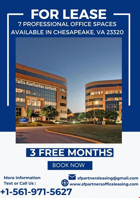 A look at 8 Professional Office Space Available in Chesapeake, Virginia 23320 Commercial space for Rent in Chesapeake