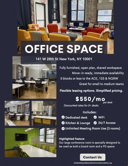 A look at Shared Office Space Office space for Rent in New York