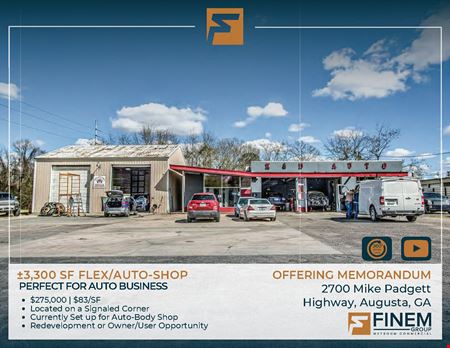 A look at ±3,300 SF Flex/Auto-Shop commercial space in Augusta