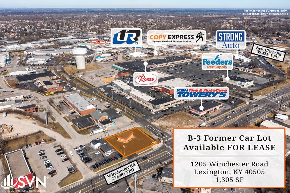 B-3 Lot with 1,305 SF Improvement FOR LEASE