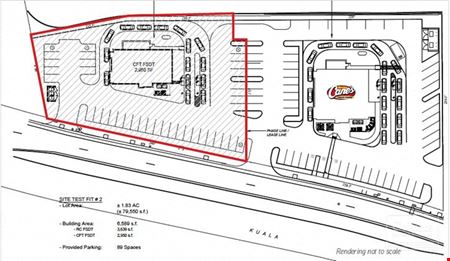A look at Pad Site with Drive-Thru Capability - available for long-term ground lease commercial space in Pearl City